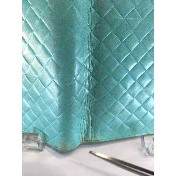 Hobo The Original Bi-fold Long Wallet Quilted Patent Leather Mint Green Zip - Picture 8 of 16
